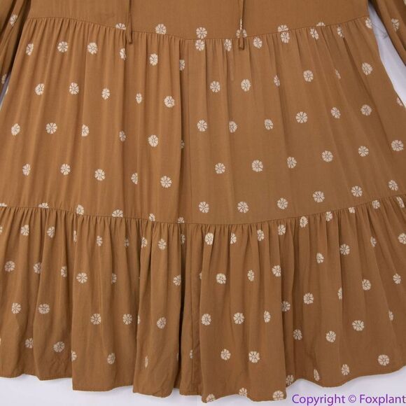 NEW Madewell Tie-Neck Tiered Mini Dress in Bloom Dot, ND169, XL - Picture 5 of 16